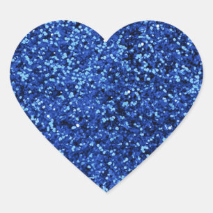 Blue Glitter Heart Sticker