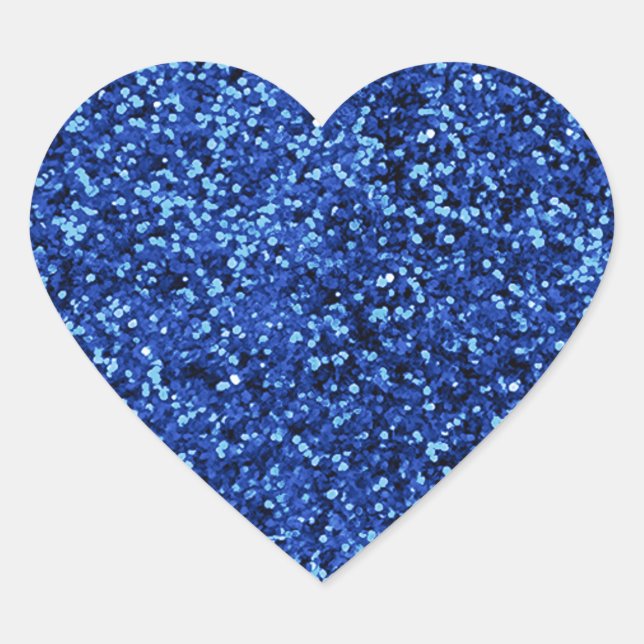 Blue Glitter Heart Sticker (Front)
