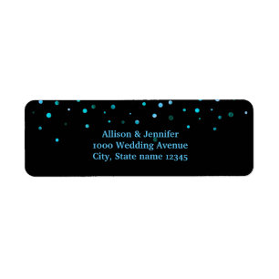 Blue Glitter Holiday Return Adress Labels