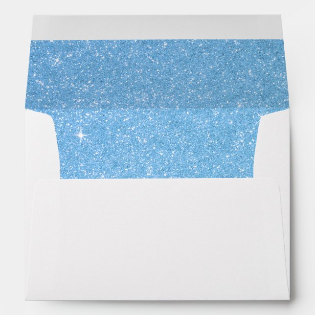 Blue Glitter Invitation Envelope (Back (Bottom))