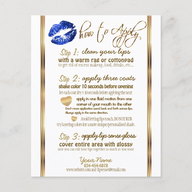 Blue Glitter Lip 💋 Instructions 2 Flyer (Front)