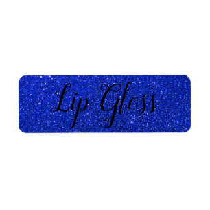 Blue Glitter Lipgloss label