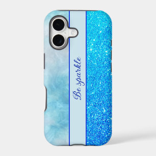 Blue Glitter- marble iPhone Case