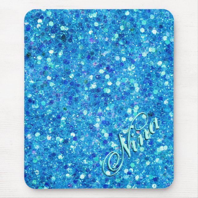 Blue Glitter Mousepad (Front)