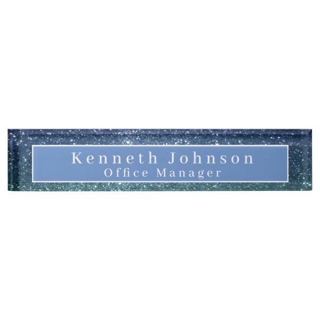 Blue Glitter Nameplate (Front)