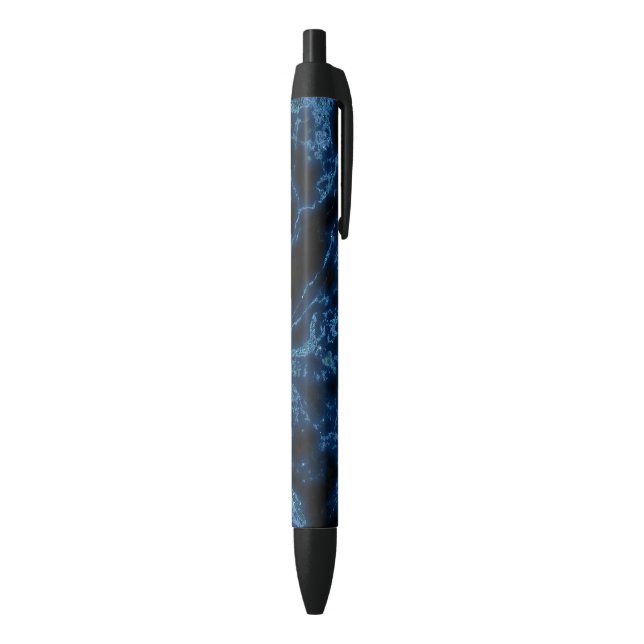 Blue Glitter Over Black Background Ink Pen (Bottom (Vertical))