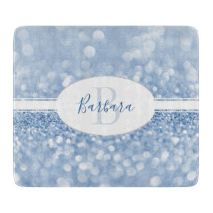 Blue Glitter Personalise Cutting Board