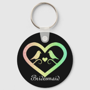 Blue Glitter Personalised Bridesmaid Key Ring