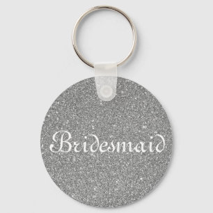 Blue Glitter Personalised Bridesmaid Key Ring