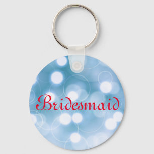 Blue Glitter Personalised Bridesmaid Keychain