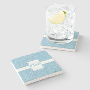 Blue Glitter Personalised Coaster