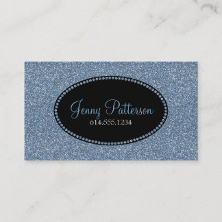 Blue Glitter Pretty Elegant Girly Business Cards