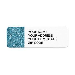 Blue Glitter Printed