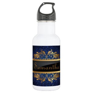 Blue Glitter Sequin Disco 32. oz. 532 Ml Water Bottle