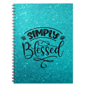 Blue Glitter   Simply Blessed Notebook
