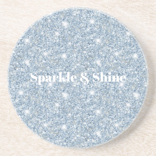 Blue Glitter Sparkle Coaster (Front)