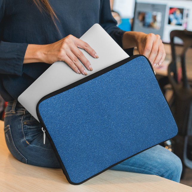 Blue Glitter, Sparkle, Glitter Background Laptop Sleeve (Creator Uploaded)
