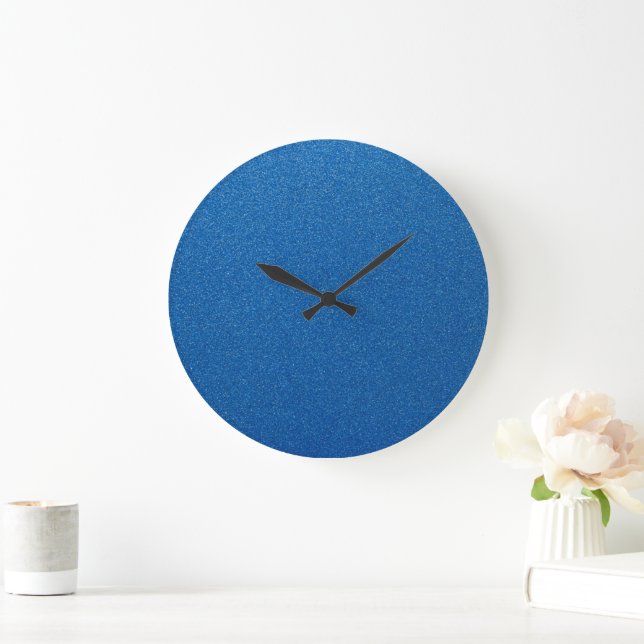 Blue Glitter, Sparkle, Glitter Background Large Clock (Home)