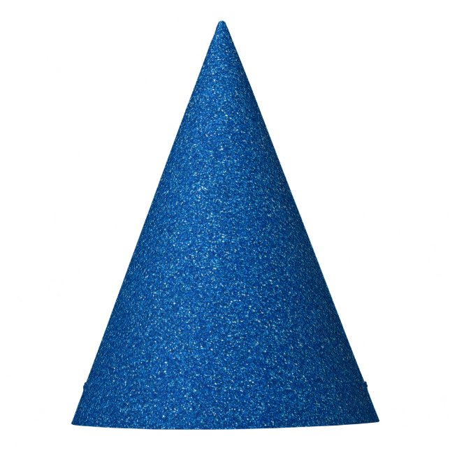 Blue Glitter, Sparkle, Glitter Background Party Hat (Front)
