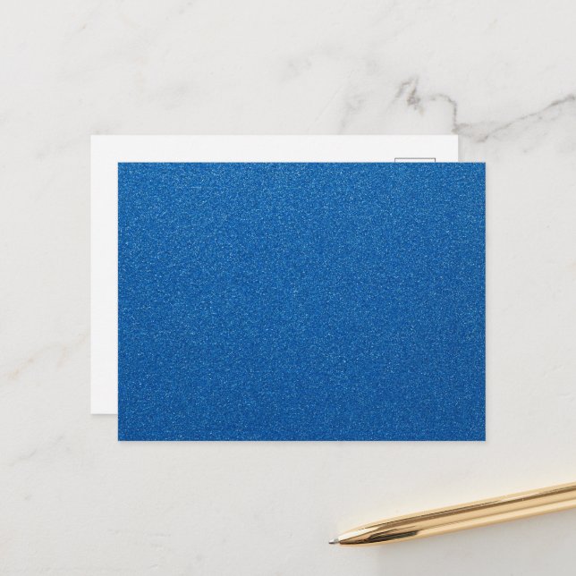 Blue Glitter, Sparkle, Glitter Background Postcard (Front/Back In Situ)