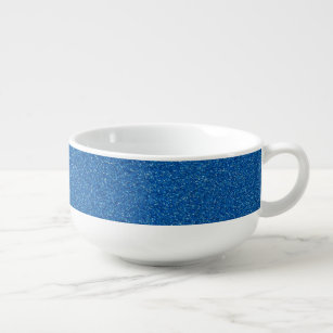 Blue Glitter, Sparkly, Glitter Background Soup Mug
