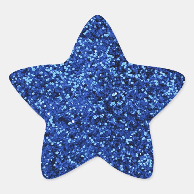 Blue Glitter Star Sticker (Front)