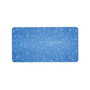 Blue glitter stars label