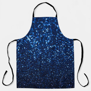 Blue Glitter Texture Festive Sparkle Apron