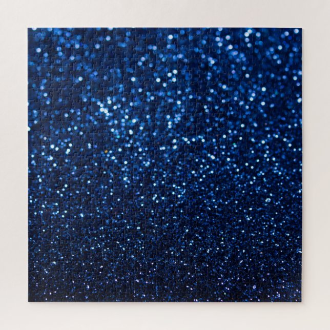 Blue Glitter Texture Festive Sparkle Jigsaw Puzzle (Vertical)