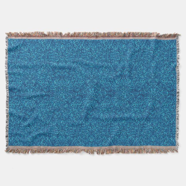 Blue Glitter Throw Blanket (Front)