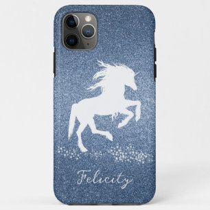 Blue Glitter Unicorn iPhone 11 Pro Max Case