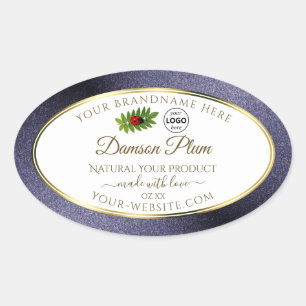 Blue Glitter White Gold Product Label Ladybug Logo