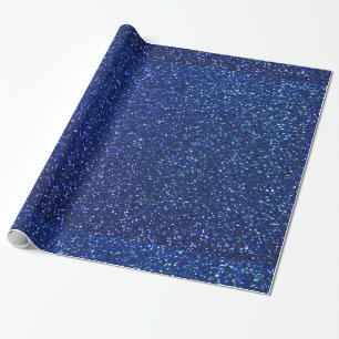 Blue Glitter Wrapping Paper