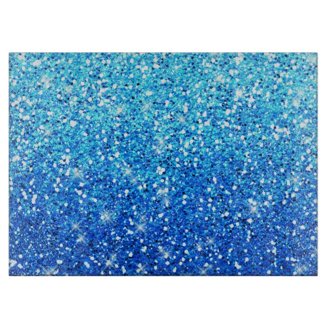 Blue Glitters Sparkles Texture Cutting Board (Front)