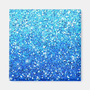 Blue Glitters Sparkles Texture Magnet