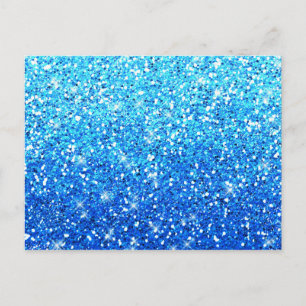 Blue Glitters Sparkles Texture Postcard
