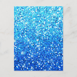 Blue Glitters Sparkles Texture Postcard