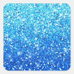 Blue Glitters Sparkles Texture Square Sticker