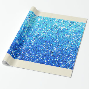 Blue Glitters Sparkles Texture Wrapping Paper