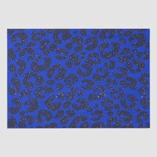 Blue Glittery Leopard Pattern Tissue Paper