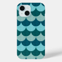 Blue Glittery Mermaid Scales Pattern