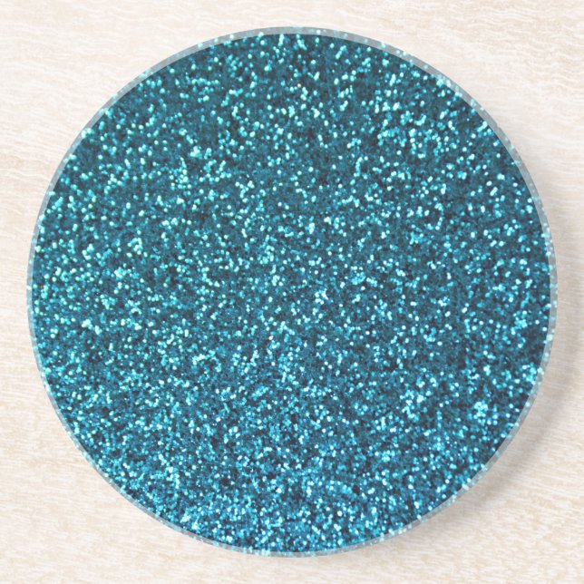 Blue Glittery Pattern Coaster (Front)