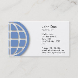 Blue Globe Design Business Card