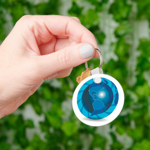 Blue Globe Keychain