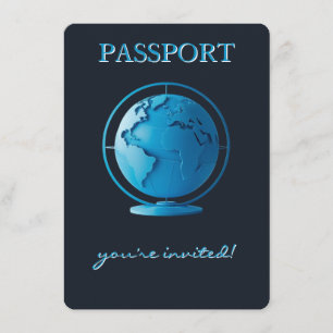 Blue Globe Passport Travel Diaper Raffle Enclosure Card