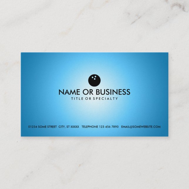 blue glow bowling business card (Front)