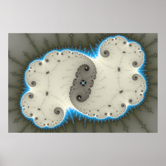 Blue Glow - Fractal Poster (Front)