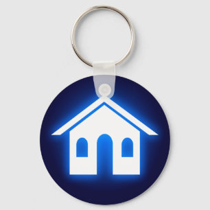 blue glow home key ring