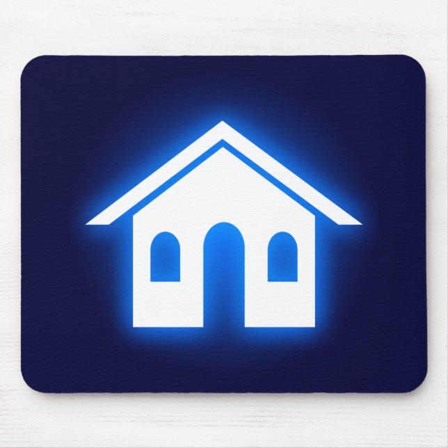 blue glow home mouse mat (Front)