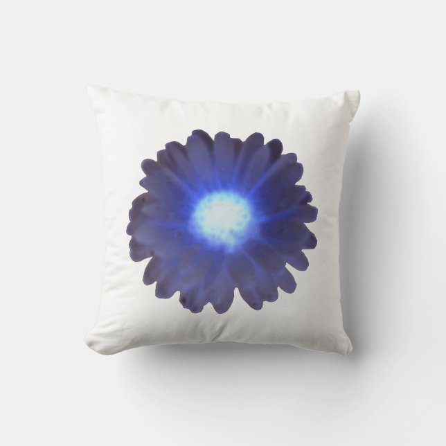 Blue Glow Marigold Pillow (Front)